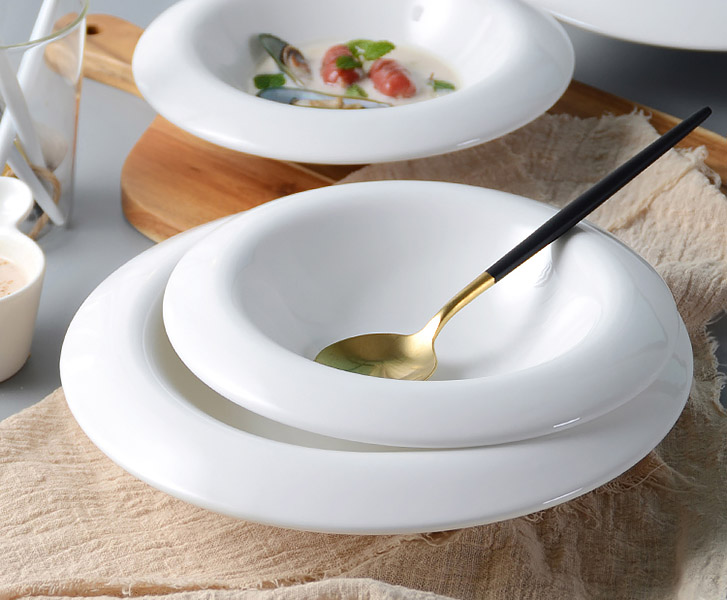 Tô chén gốm trắng đựng soup thức ăn McAllen MA019.