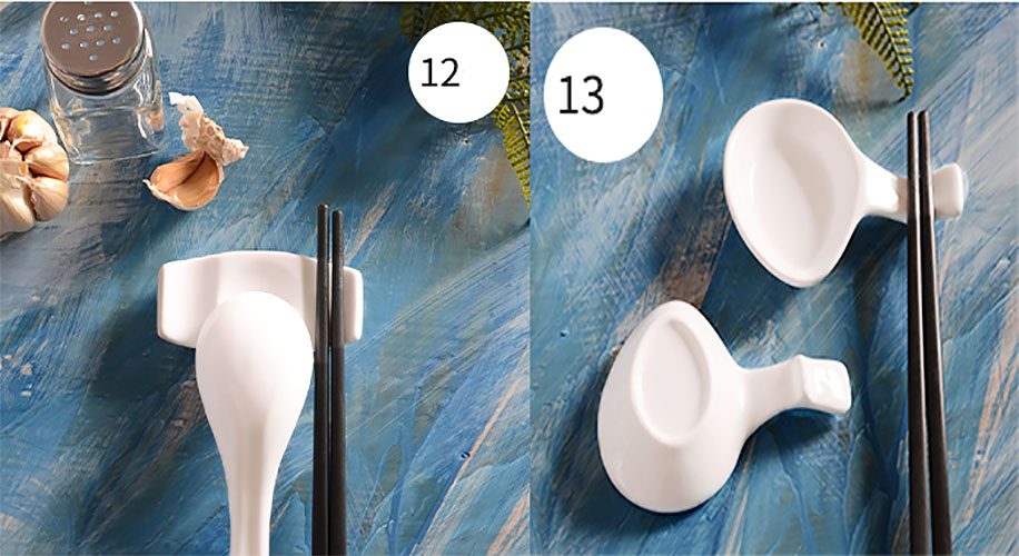 Gác đũa muỗng sứ porcelain trắng McAllen MA028
