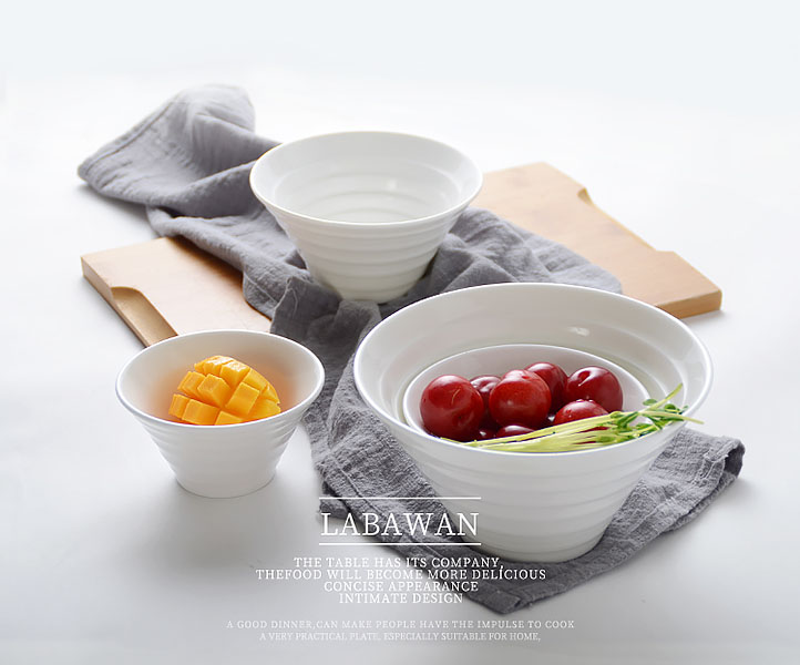 Chén thố gốm trắng đựng salad soup McAllen LB3987.