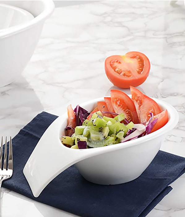 Chén thố kiểu gốm trắng đựng salad trái cây McAllen BL3899.