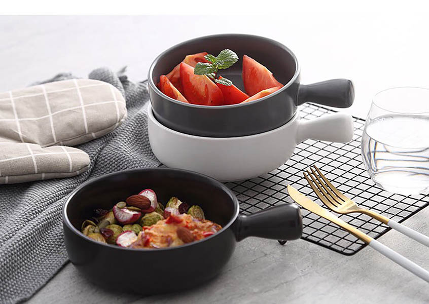 Thố tròn gốm sứ 16cm Xinyi TGSXY01 tay cầm