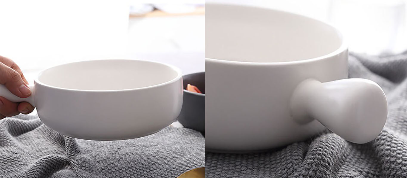 Thố tròn gốm sứ 16cm Xinyi TGSXY01 tay cầm