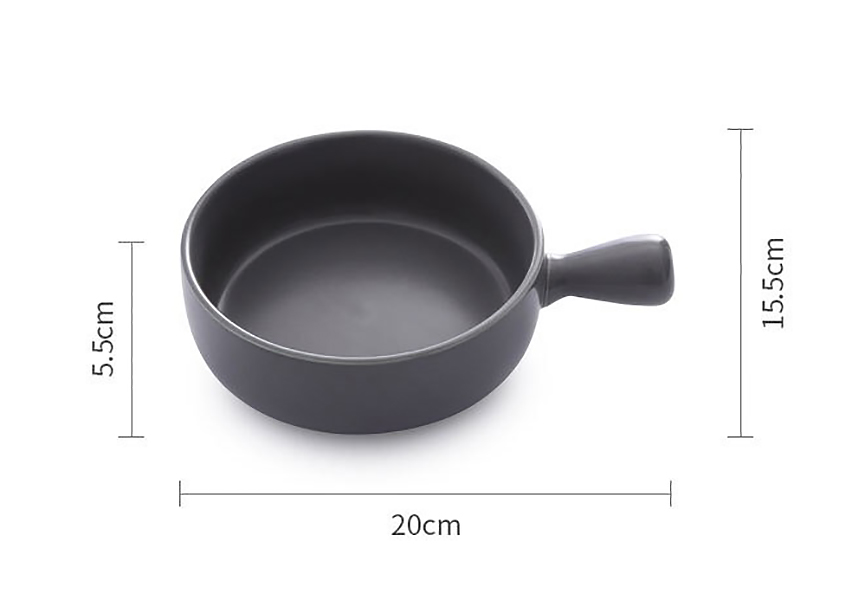 Thố tròn gốm sứ 16cm Xinyi TGSXY01 tay cầm