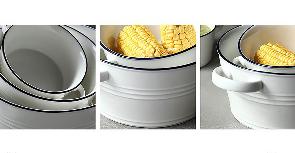 Tô sứ thố sứ trắng 16 - 26cm quai cầm Xinyi W001