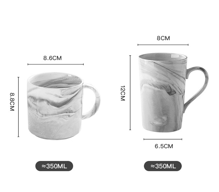 Ly cà phê ly trà sữa nóng gốm sứ 300ml họa tiết đẹp LGS01