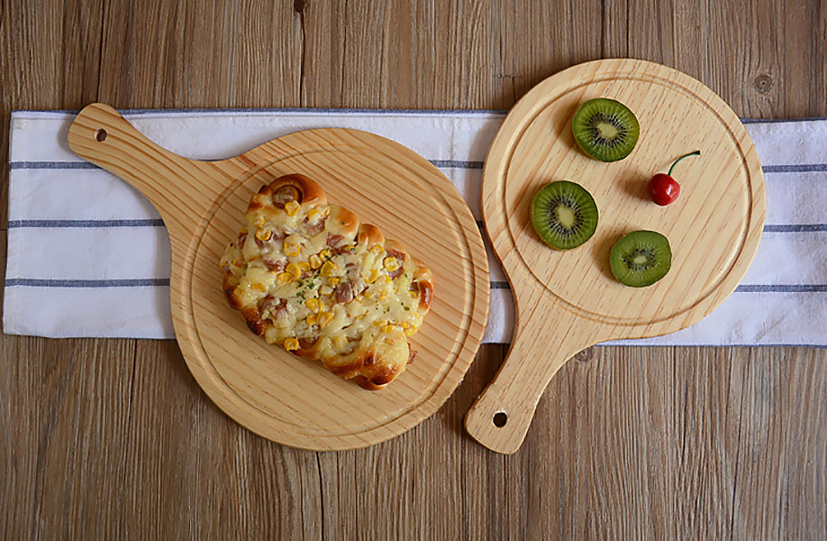 Khay gỗ đựng đồ ăn, pizza, đồ nướng bbq cho nhà hàng MU006