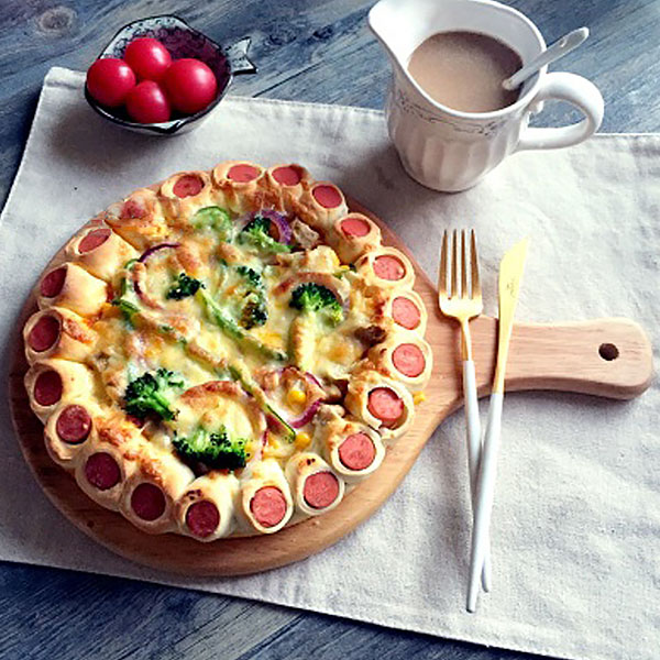 Khay gỗ đựng đồ ăn, pizza, đồ nướng bbq cho nhà hàng MU014