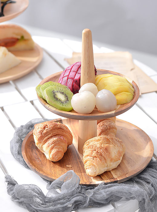 Kệ đựng bánh kẹo 3 tầng bằng gỗ SM110 cho tiệc buffet trà đạo