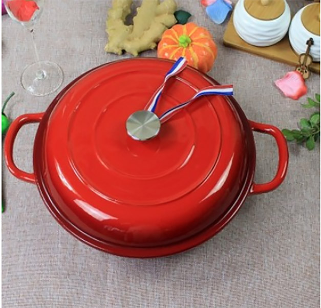 Nồi gang tráng men ăn lẩu hấp hải sản 30cm Tasty N30