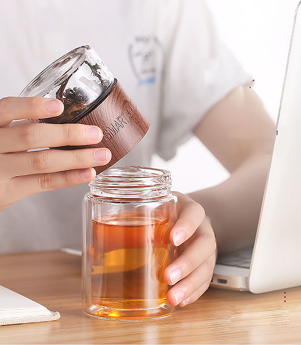 Bình lọc trà thủy tinh 2 lớp 200ml có ngăn lọc riêng B730