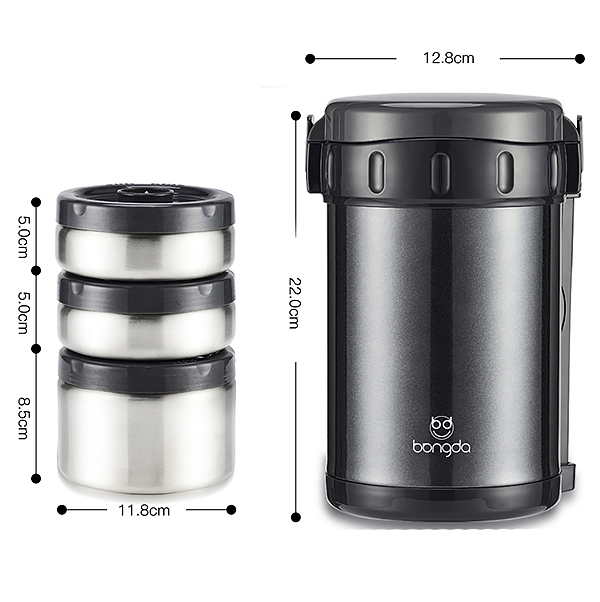 Hộp cơm giữ nhiệt 3 ngăn 1L8 Bangda H09C180