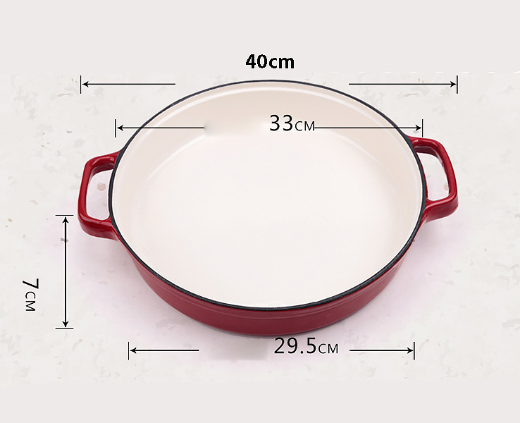 Nồi gang tráng men 33cm nắp gỗ Jinghui TCFE