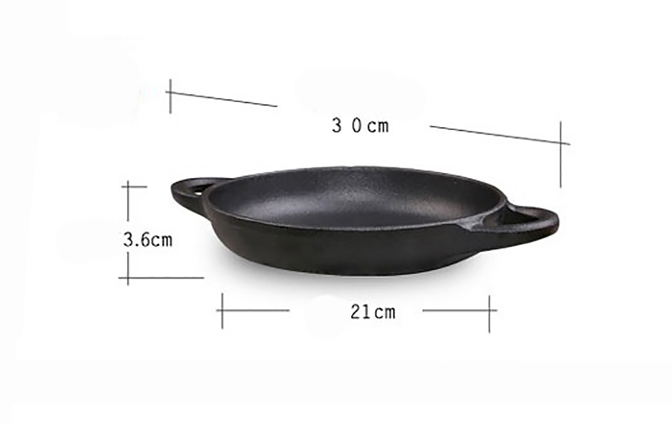 Chảo gang 21cm đáy bằng Jinghui YKP21