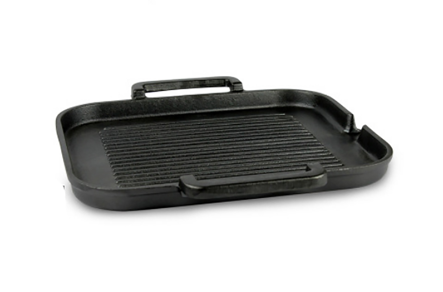 Chảo gang nướng beefsteak nướng cá đáy vân nổi size 25x30 SKP3025
