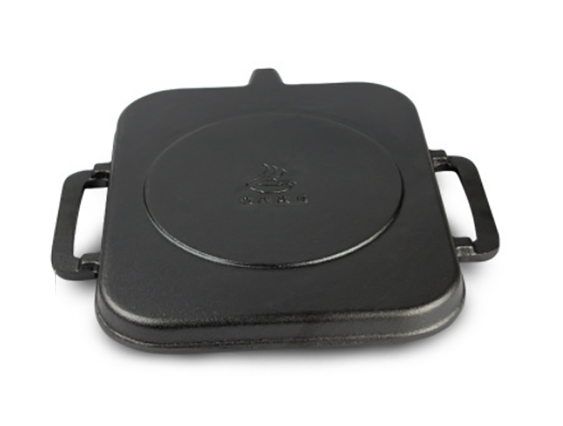 Chảo gang nướng beefsteak nướng cá đáy vân nổi size 25x30 SKP3025