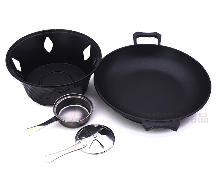 Bộ chảo hâm nóng thức ăn kèm bếp cồn Ouge OG711 ăn các món lẩu khô, hải sản