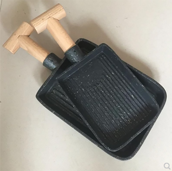 Chảo nướng hợp kim nhôm tay cầm gỗ CN01