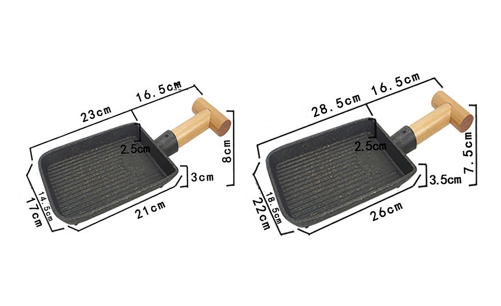 Chảo nướng hợp kim nhôm tay cầm gỗ CN01