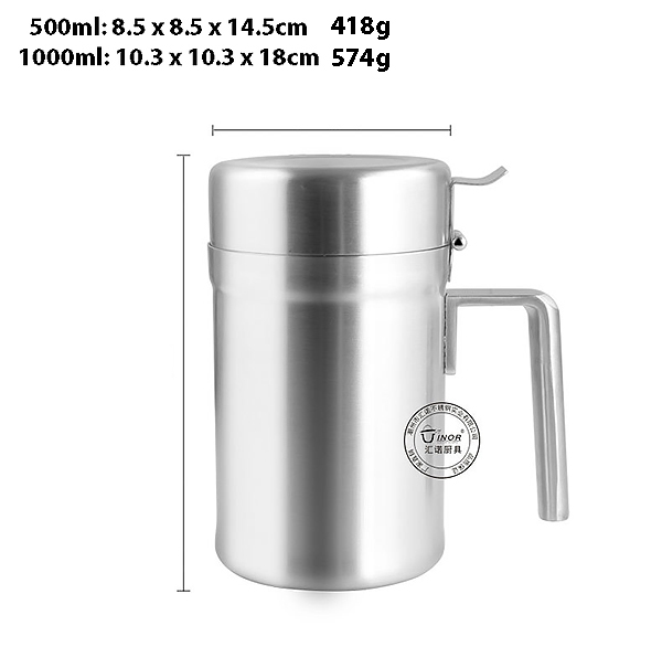 Bình đựng dầu inox 304 nắp bật Huinuo HN304YH.