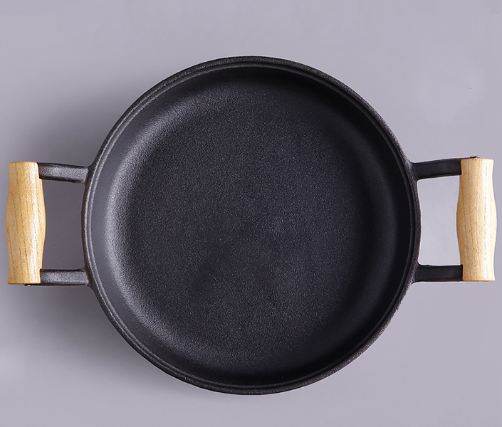 Nồi gang quai gỗ đáy bằng 30cm Cooking CO002.