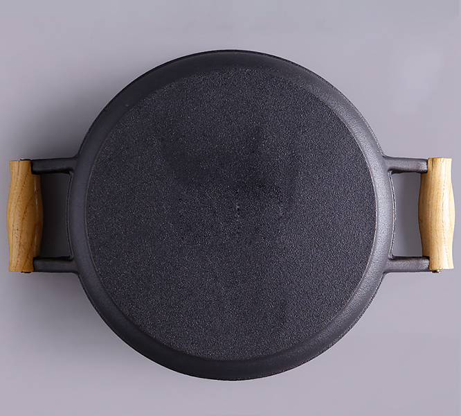 Nồi gang quai gỗ đáy bằng 30cm Cooking CO002.