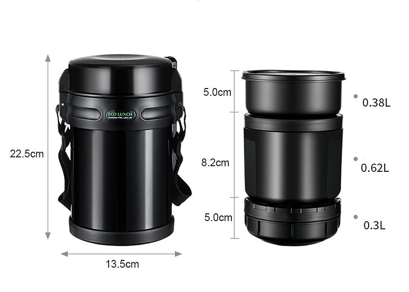 Hộp cơm giữ nhiệt 3 ngăn 1L8 Fudogiken HB254