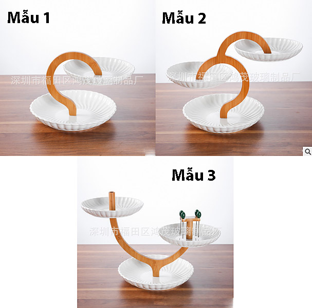 Kệ đựng trái cây bánh kẹo gốm sứ Hong HM001.