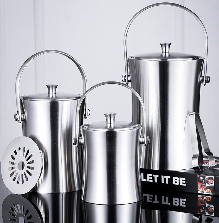 Xô đá inox 304 cách nhiệt 2 lớp Minhu MH022