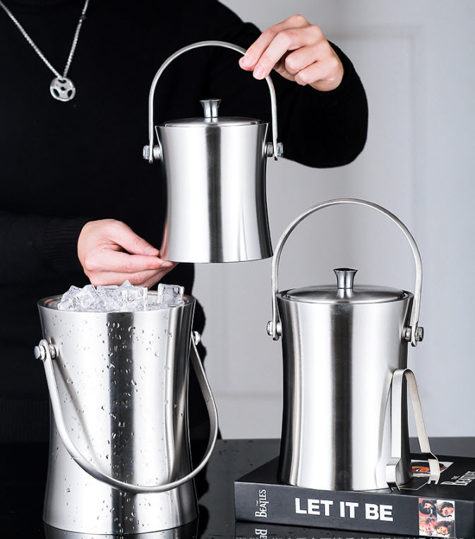Xô đá inox 304 cách nhiệt 2 lớp Minhu MH022