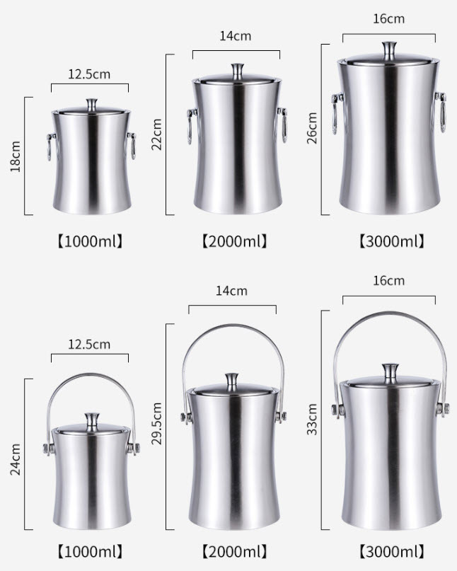 Xô đá inox 304 cách nhiệt 2 lớp Minhu MH022