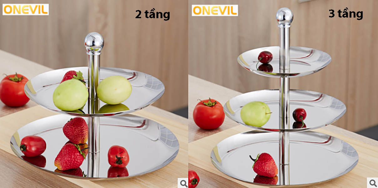 Khay inox đựng trưng bày bánh kẹo Onevil D14023