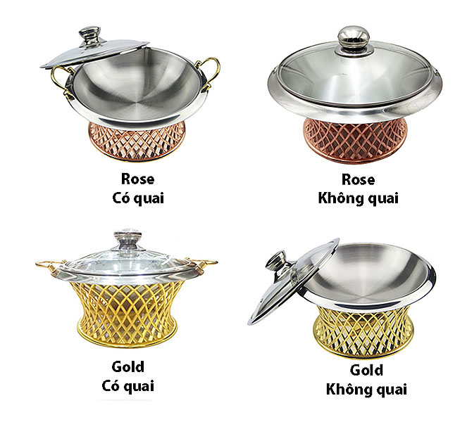 Bộ chảo inox hâm nóng thức ăn kèm bếp cồn nhôm cho Nhà Hàng OEM TS01