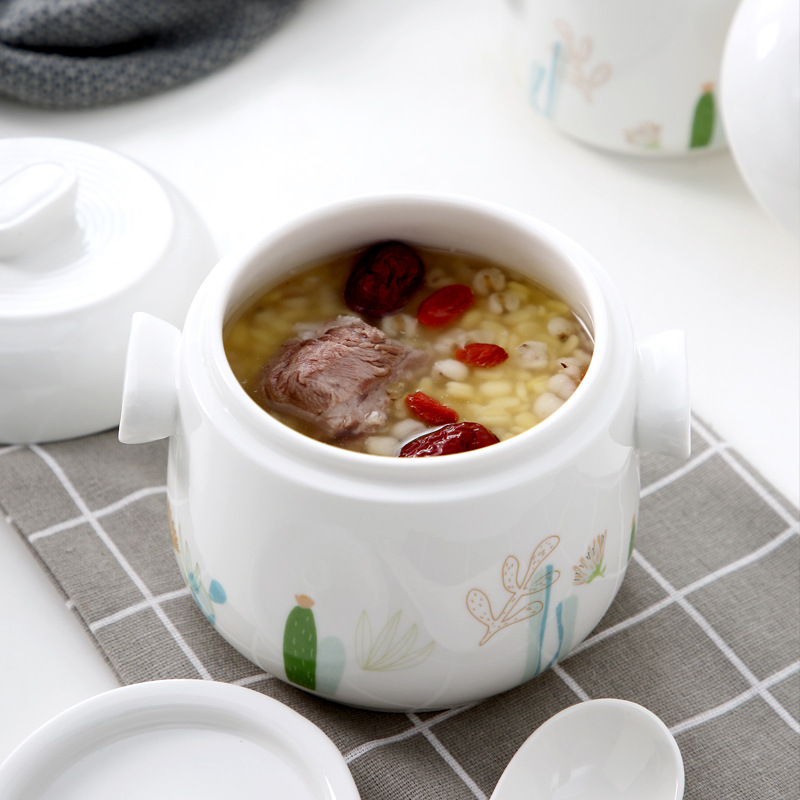 Thố chưng yến cháo bào ngư gà tiềm chè hạt sen sứ ceramic XM007
