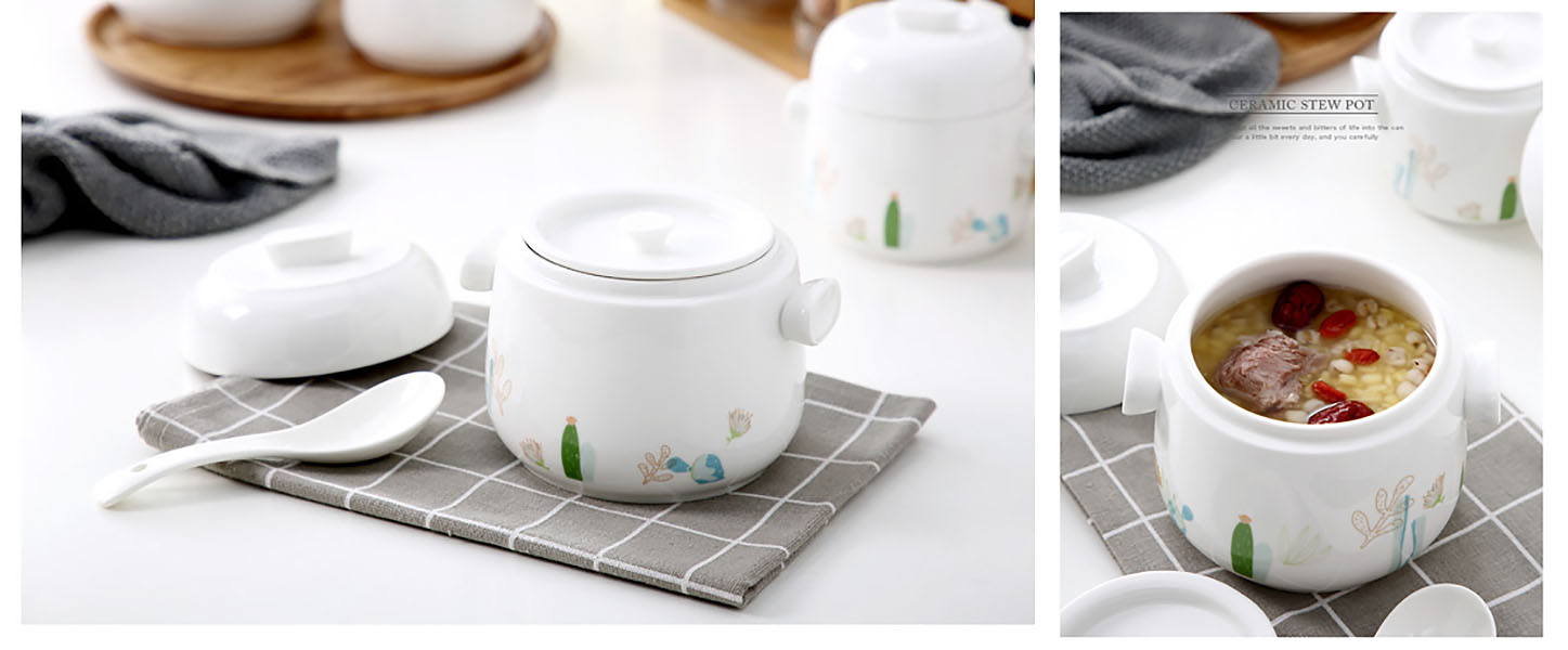 Thố chưng yến cháo bào ngư gà tiềm chè hạt sen sứ ceramic XM007