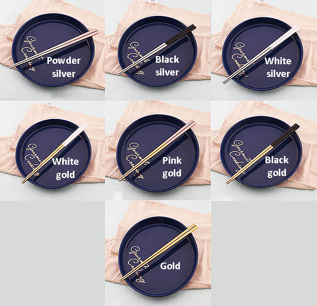 Đũa ăn inox 304 mạ vàng Jidong JD003.