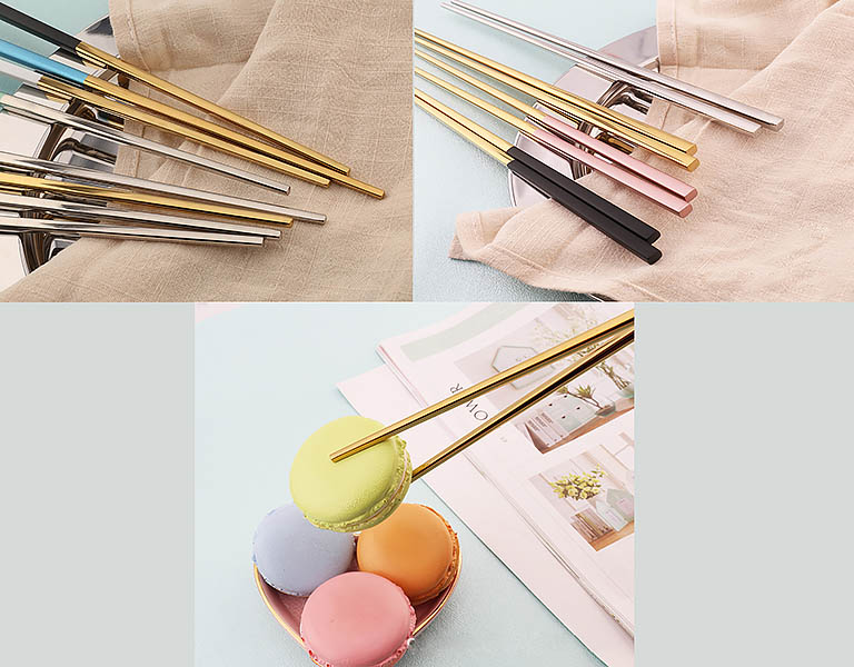 Đũa ăn inox 304 mạ vàng Jidong JD003.