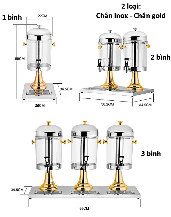 Bình đựng nước trái cây có vòi 8L Yalin YL002.