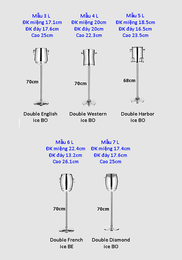 Xô đá có chân inox Yalin G1333L chân size lớn