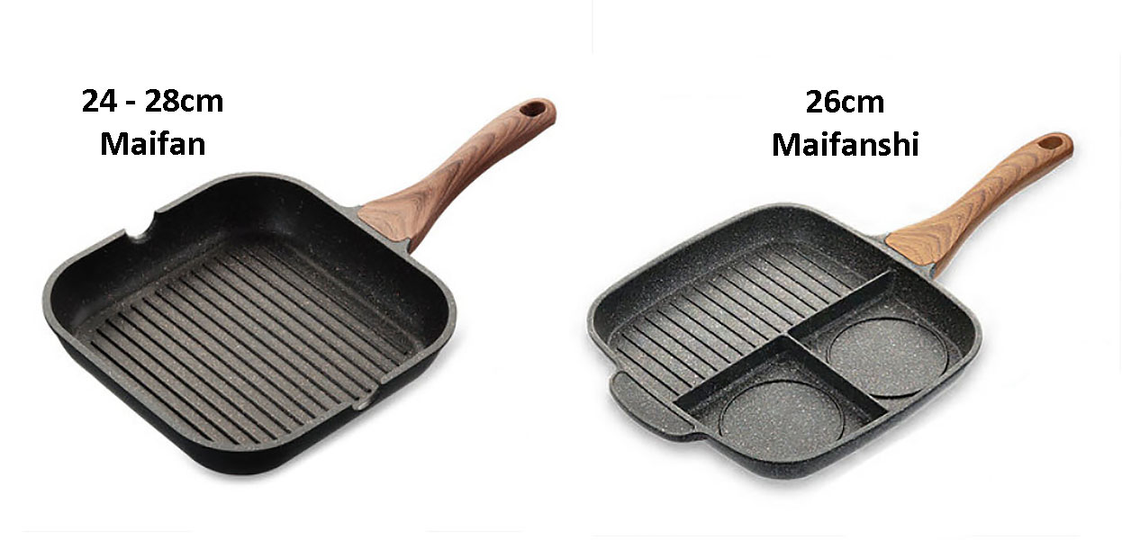 Chảo vuông đa năng chống dính tay cầm gỗ K&I KIMFP148
