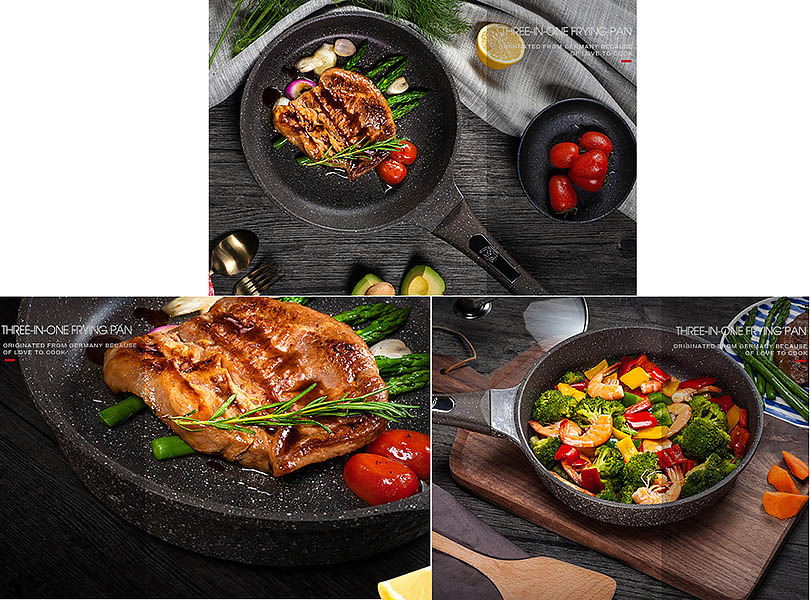 Chảo chống dính 24cm tay cầm nắp kiếng đáy từ K&I KIJG1824M.