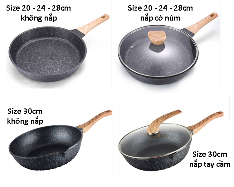 Chảo nhôm chống dính tròn tay cầm gỗ Umetre UM3028.