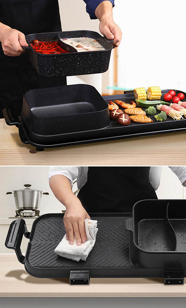 Vỉ nướng điện lẩu điện chống dính Cooking PY008