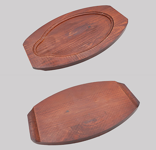Chảo gang oval 29cm đế gỗ Shenzhen SL2103.