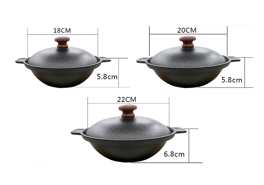 Nồi gang loại dày phủ chống dính kèm đế lót OEM SLT2021