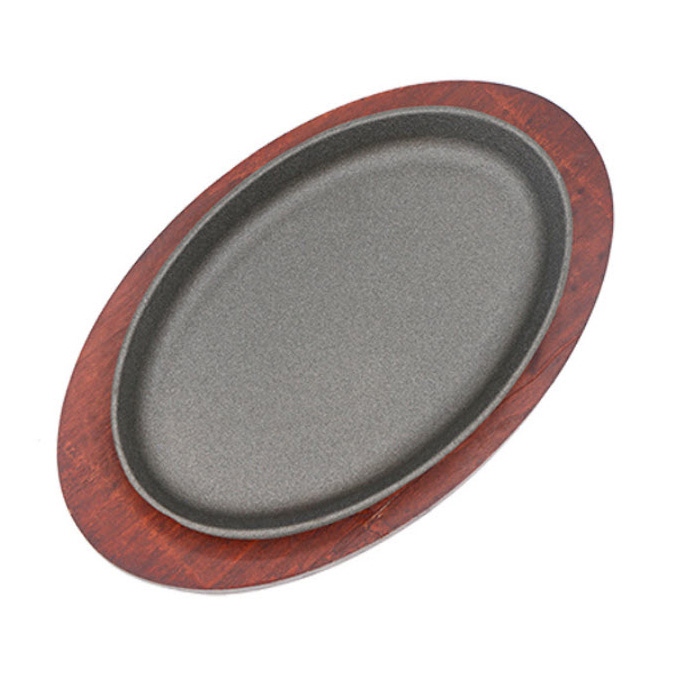 Chảo gang oval chống dính ăn beefsteak OEM SL2038