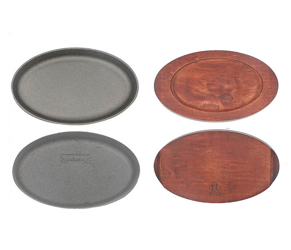 Chảo gang oval chống dính ăn beefsteak OEM SL2038