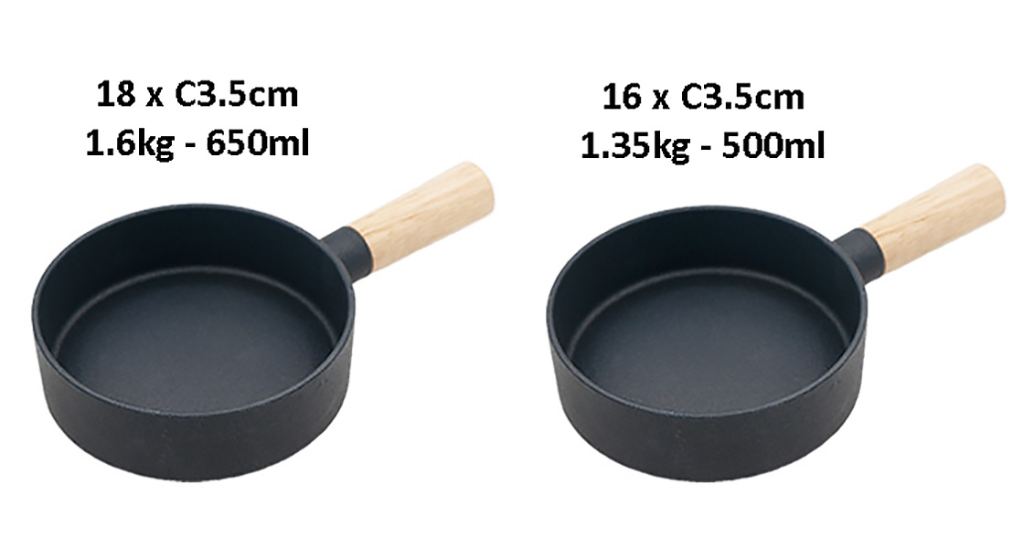 Chảo gang tròn chống dính tay cầm gỗ SL2119