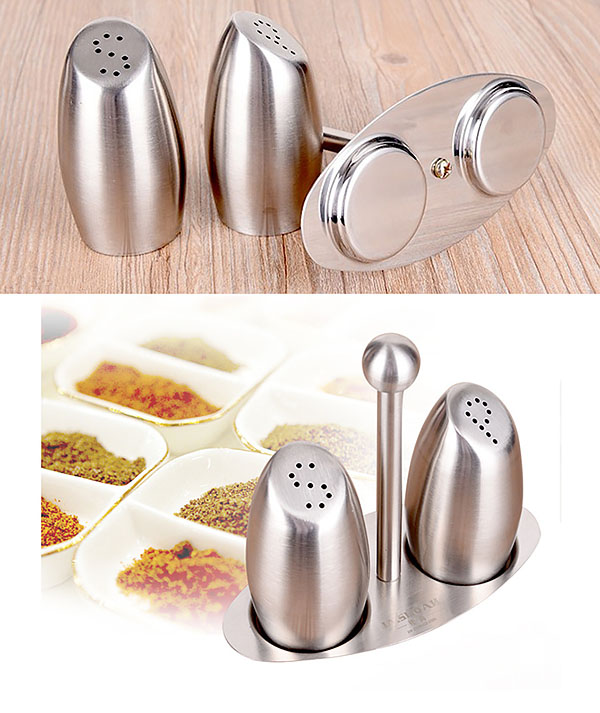 Bộ hũ đựng gia vị inox 304 2 ngăn Taishan JY005.