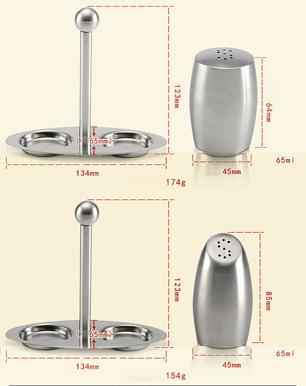 Bộ hũ đựng gia vị inox 304 2 ngăn Taishan JY005.