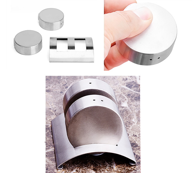 Bộ hũ đựng gia vị inox 304 2 ngăn Taishan JY005Z.